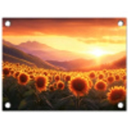 Zonnebloemen - Zonsondergang - Landschap tuinposter los doek klein -3d
