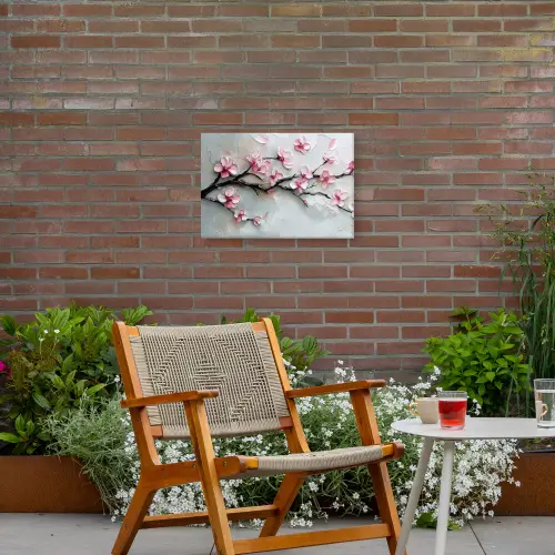 Bloesem - Kunstzinnig - Roze - Sakura Tuinposter op houten frame 2 cm dik klein -sfeer3