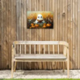 Halloween - Spook - Herfst - Pompoen - Bloemen - Natuur Tuinposter op houten frame 2 cm dik klein -sfeer4