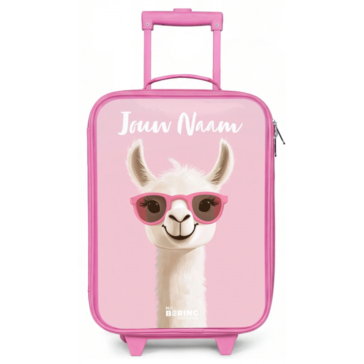 Lama - Wit - Zonnebril - Wimpers Kinderkoffer - Roze klein -zz3dotto