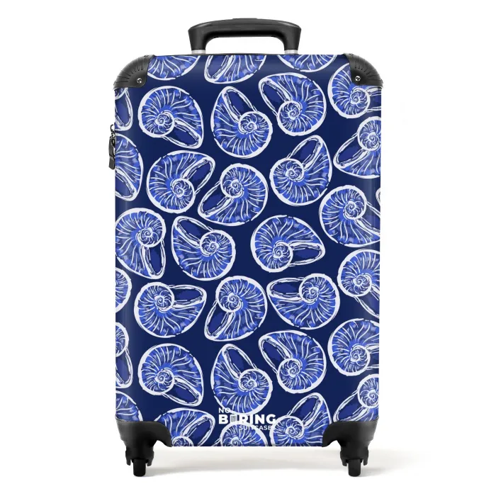 Blauwe schelpen patroon NBS - Handbagage koffer - Volwassenen Unisex middel -productfoto_recht