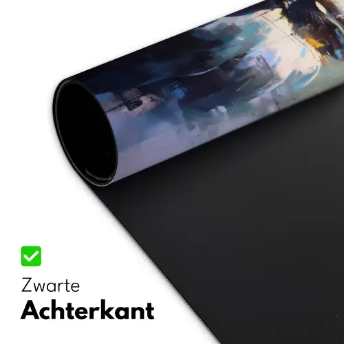 Stier - Zwart - Abstract - Horens Muismat XXL klein -sfeer2