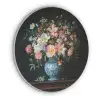 Roze - Bloemen - Vaas - Kleuren Akoestische PET Vilt - Rond klein -3d
