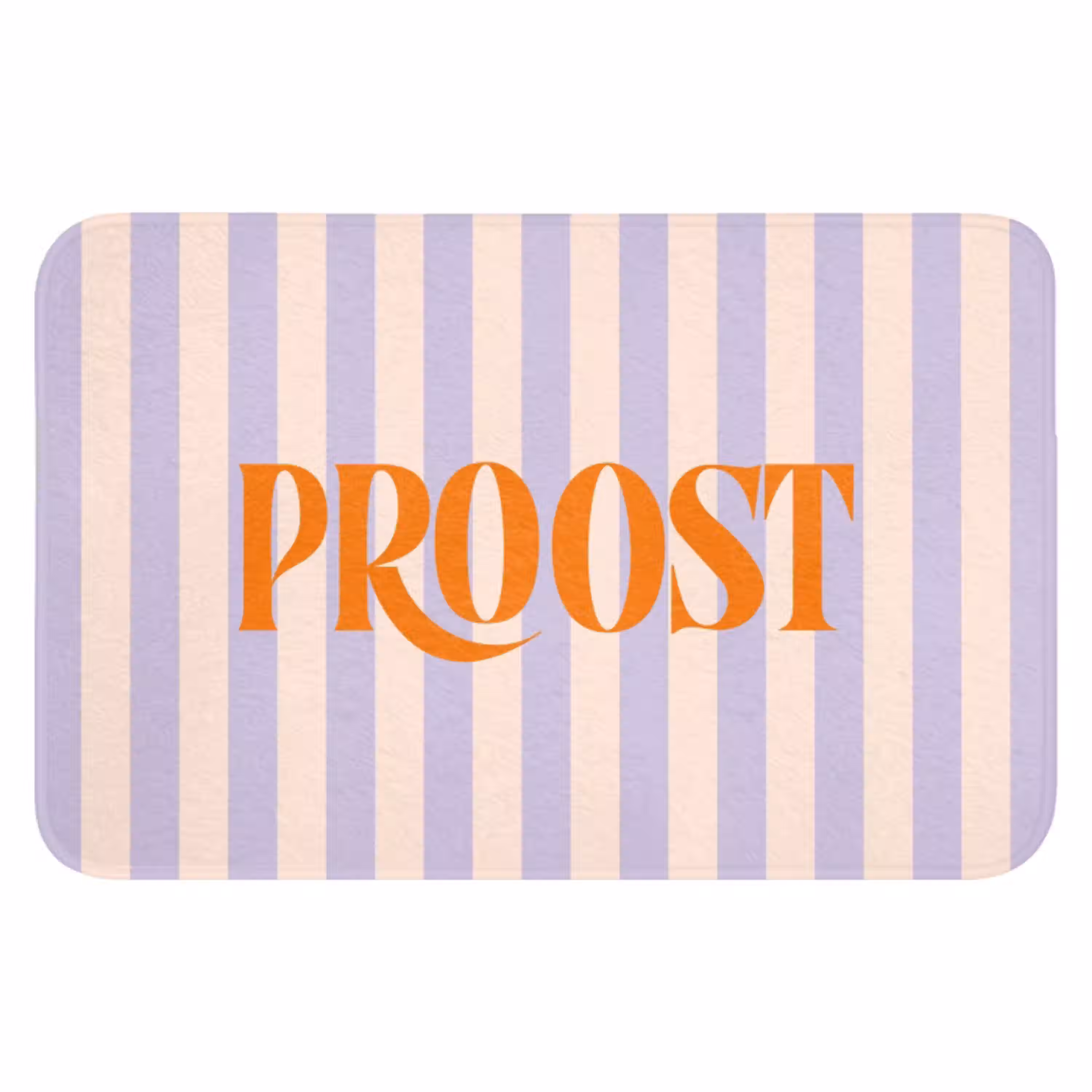 Lila - Oranje - Strepen - Proost WCmat klein -3d