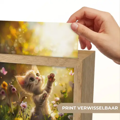Kitten - Dier - Natuur - Bloemen Light Box met kabel (Kinderlampje) klein -USP_websiteprintNL