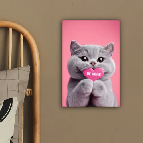 Kat - Valentijn - Roze - Liefde canvas 2cm klein -sfeer3