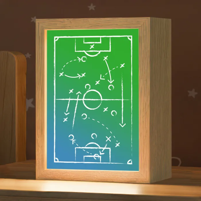 Voetbal - Tactiek - Spel - Groen - Blauw Light Box met kabel klein -zzz_3d_website