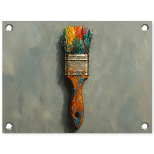 Verf - Kwast - Schilderij tuinposter los doek klein -3d