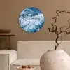 Golven - Oceaan - Blauw Wandcirkel kunststof plaat 5mm dik klein -sfeer1