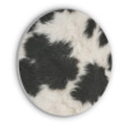 Bont - Textuur - Zwart - Wit Akoestische PET Vilt - Rond klein -3d