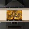 Boom - Levensboom - Abstract - Goud keuken achterwand spatscherm klein -sfeer1