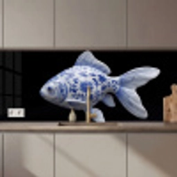 Porselein - Goudvis - Delfts - Blauw keuken achterwand 2 middel zz_3dshopping