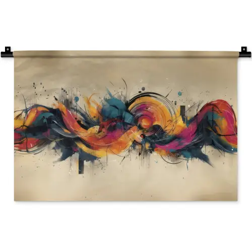Explosie - Kleurrijk - Vormen - Abstract Wandkleed katoen klein -zz3d
