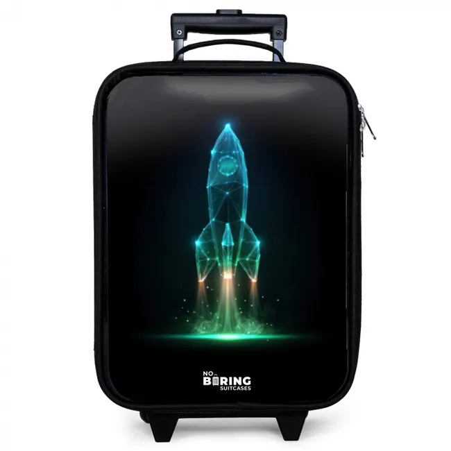 Lancerende raket in neonstijl Kinderkoffer - Zwart klein -zzz_website3d