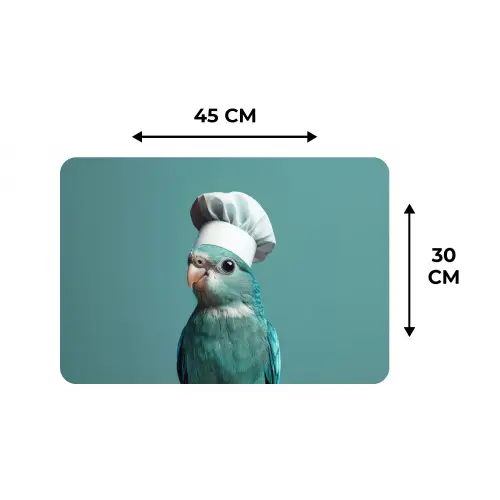 Parkiet - Vogel - Koksmuts - Cute Placemat vinyl groot -specs
