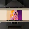 Abstract - Portret - Vrouw - Kleurrijk keuken achterwand spatscherm klein -sfeer1