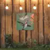 Kolibries bij Bloemen tuinposter los doek klein -sfeer1