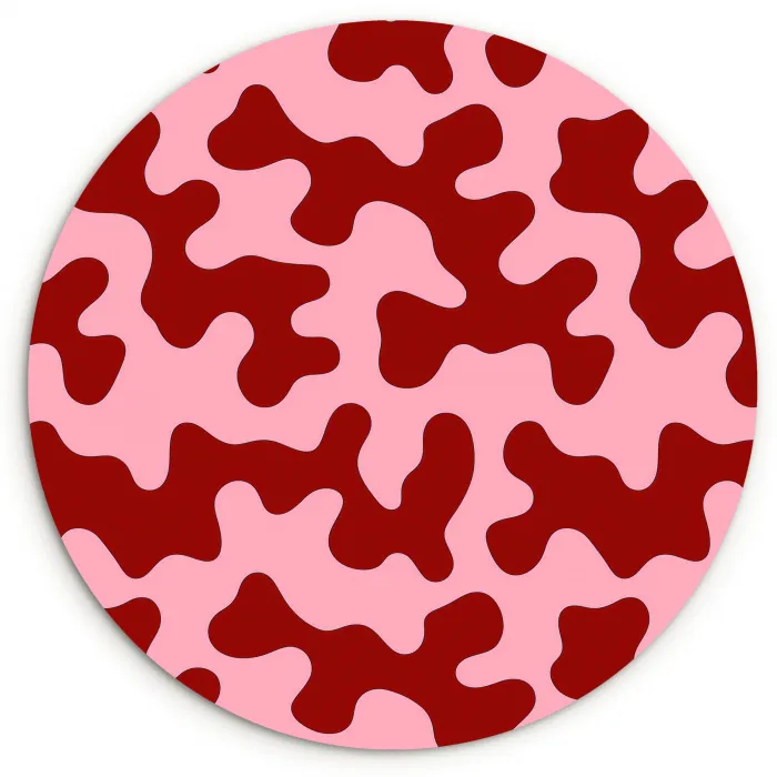 Modern - Abstract - Rood Wandcirkel kunststof plaat 5mm dik klein 188 -3d