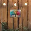 Boom - Kleurrijk - Grijs - Modern tuinposter los doek klein -sfeer1