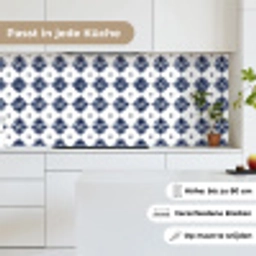 Tegelmotief - Blauw - Wit - Bloem keuken achterwand 2 middel 871 -sfeer4_DE