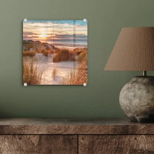 Duin - Planten - Zonsondergang - Strand - Zee plexiglas 5mm klein -sfeer3