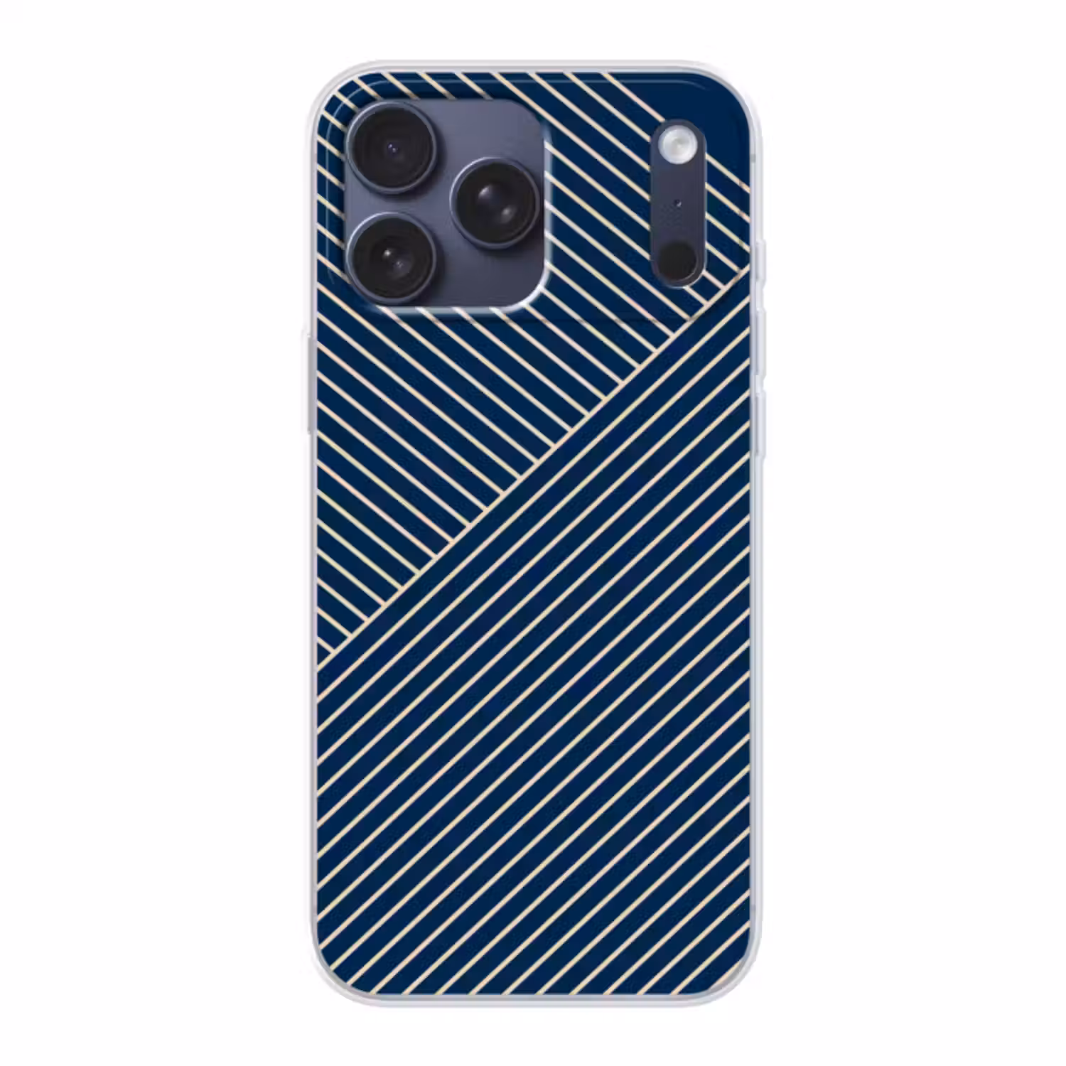 Telefoonhoesje Softcase - Lijnen - Abstract - Blauw - Wit - Minimalistisch