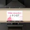 Quote - Mama - Mijn moeder is de liefste - Roze keuken achterwand spatscherm klein -sfeer1