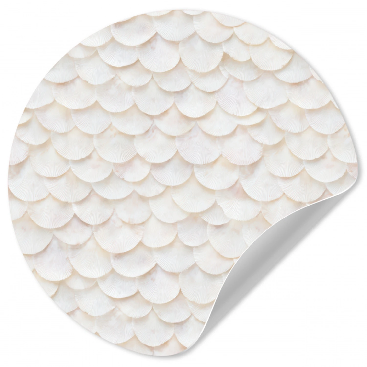 Schubben - Wit - Elegant Wandcirkel behangsticker klein 186 -3d