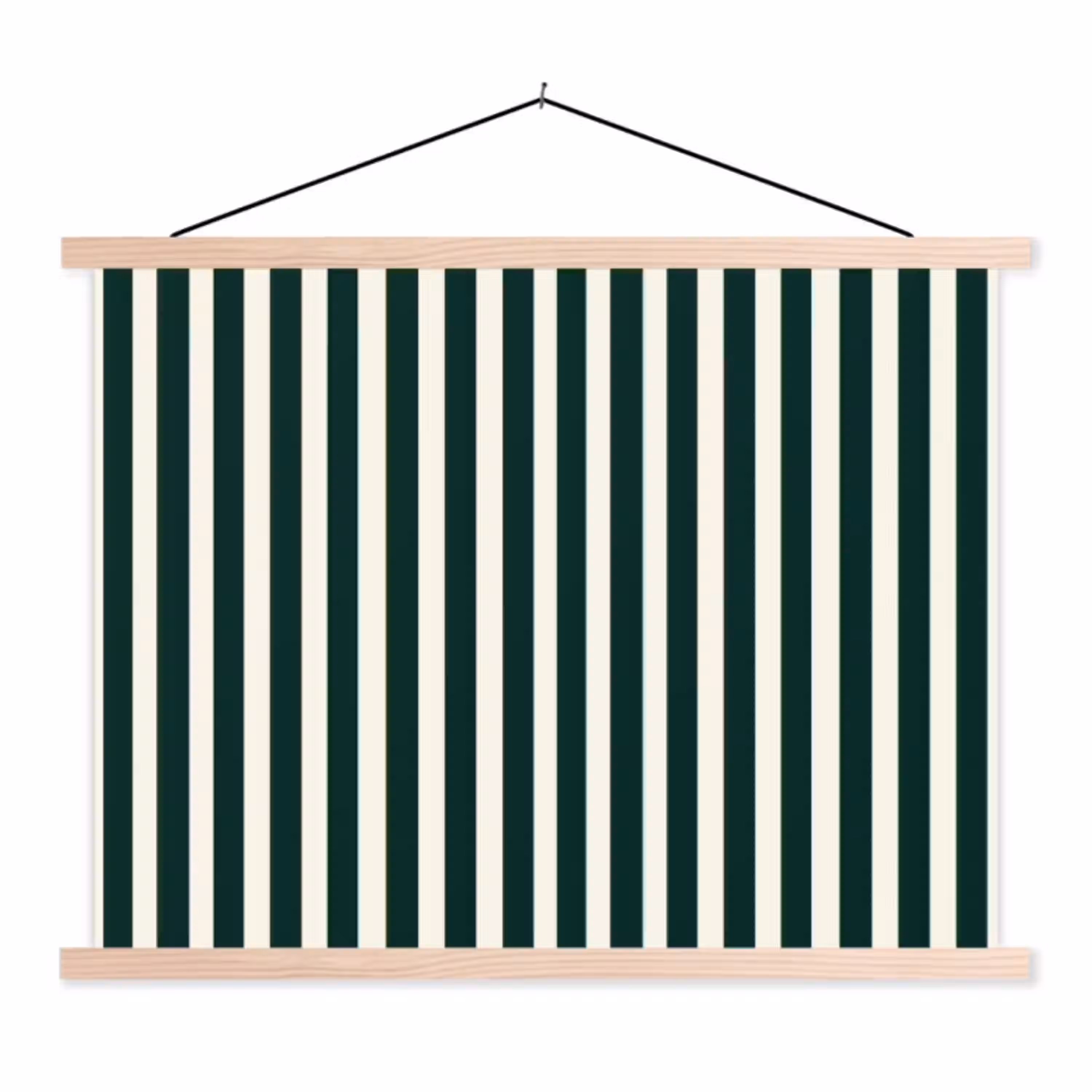 Strepen - Klassiek - Groen textielposter latten blank klein 122 -3d