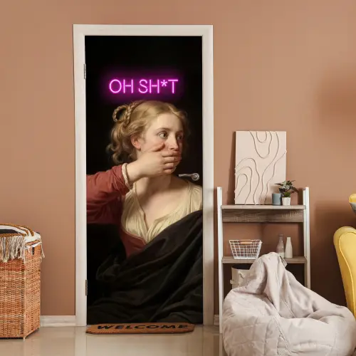 Quote - Neon - vrouw deurposter klein -sfeer1