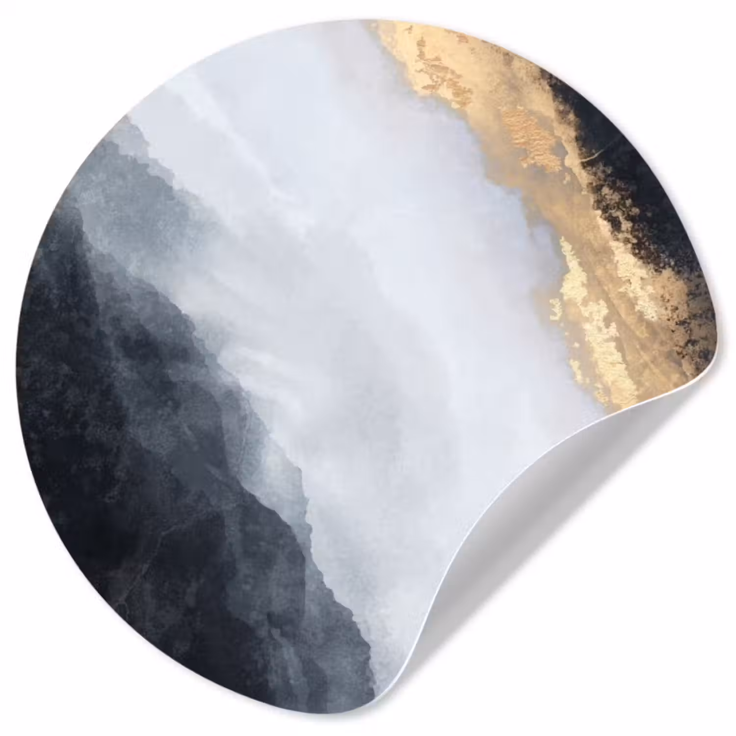 Behangcirkel - Abstract - Verf - Goud - Zwart - Marmer