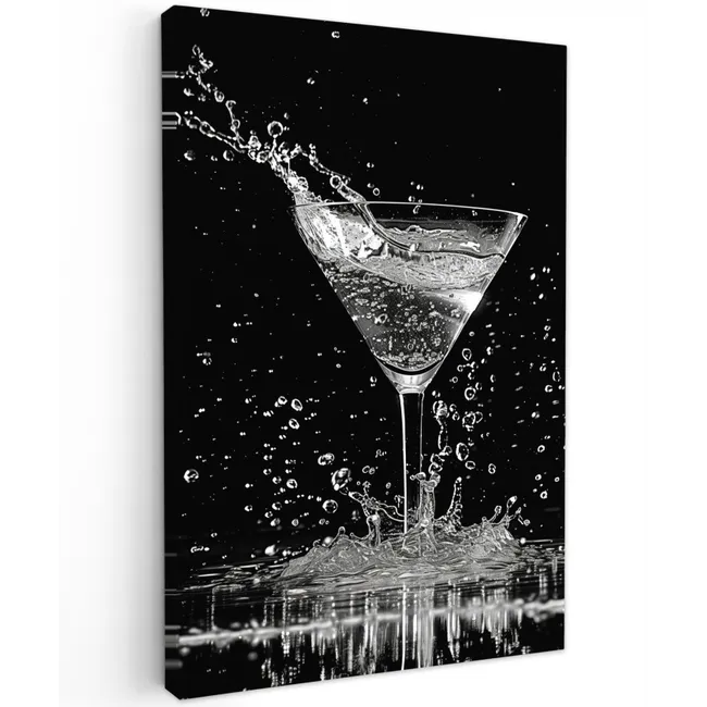 Martini - Spetters - Zwart - Glas canvas 2cm klein -z3d
