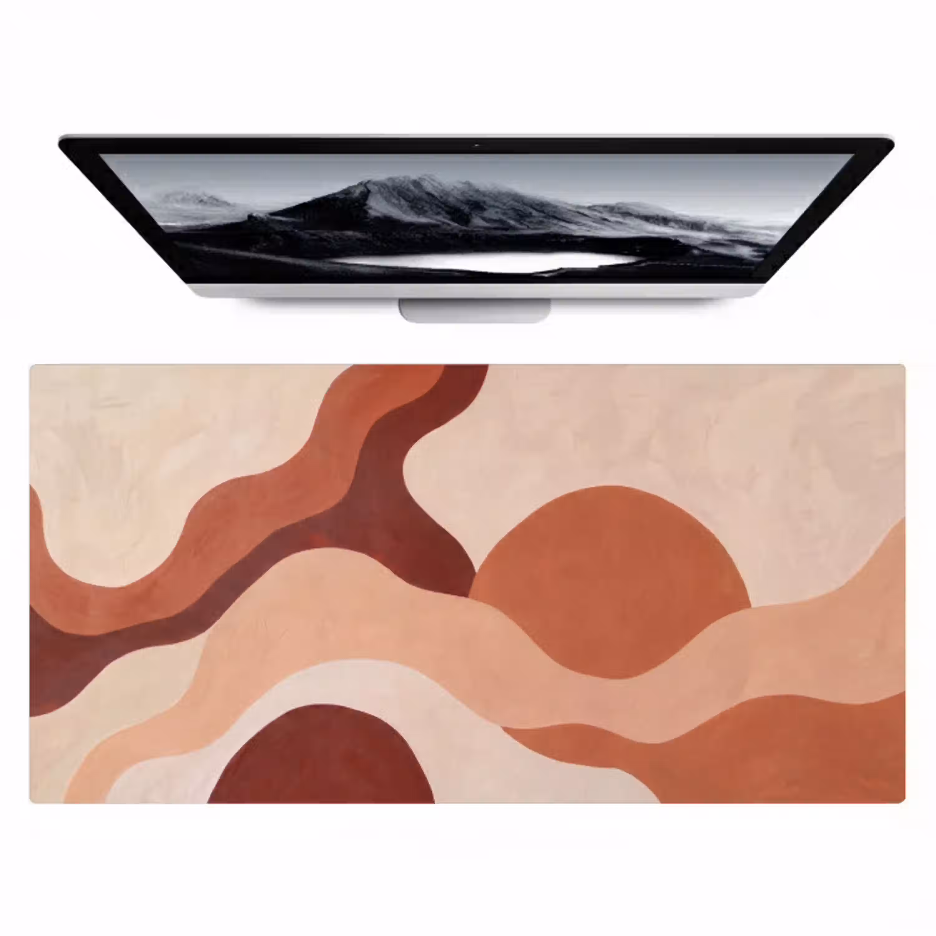Abstract - Vormen - Organisch - Aardetinten - Modern Muismat XXL klein -zzz3d