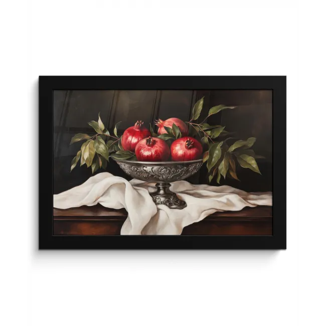 Granaatappels - Klassiek - Vintage fotolijst zwart zonder passe partout klein -3d