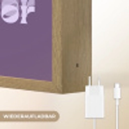 Mucho amor - Paars - Grafisch Light Box met batterij (Wandlamp) middel -USP_websiteoplaadbaarDE