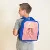 Roze kwal met gezicht Kinderrugzak - Blauw middel -sfeer2