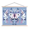 Vlinder - Vleugels - Stippen - Bloemen textielposter latten blank klein -3d