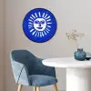Zon - Gezicht - Penseelstructuur - Blauw Fotolijst rond zonder passe partout klein -sfeer2