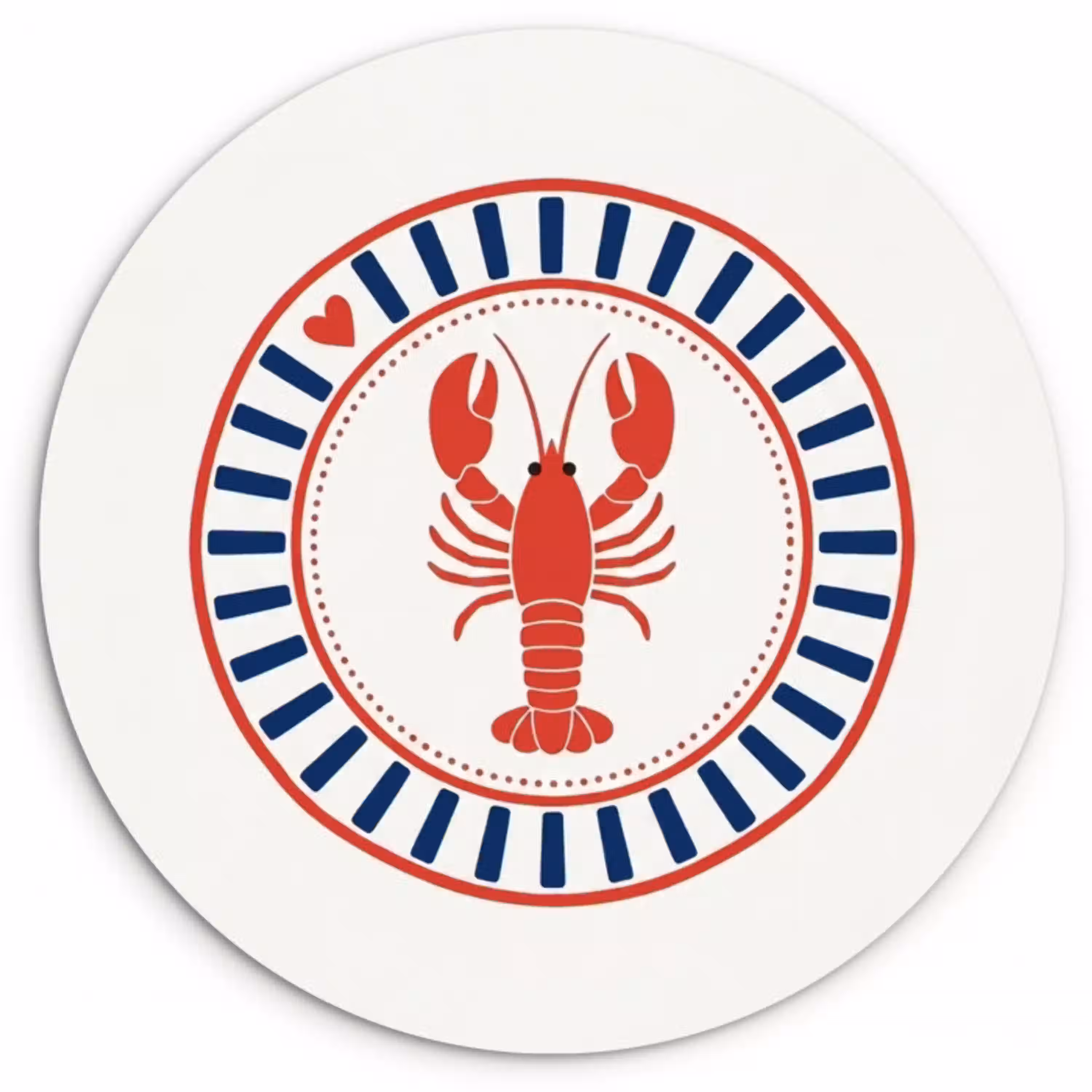 Zeeleven - Kreeft - Embleem - Grafisch - Rood Wandcirkel kunststof plaat 5mm dik klein -3d