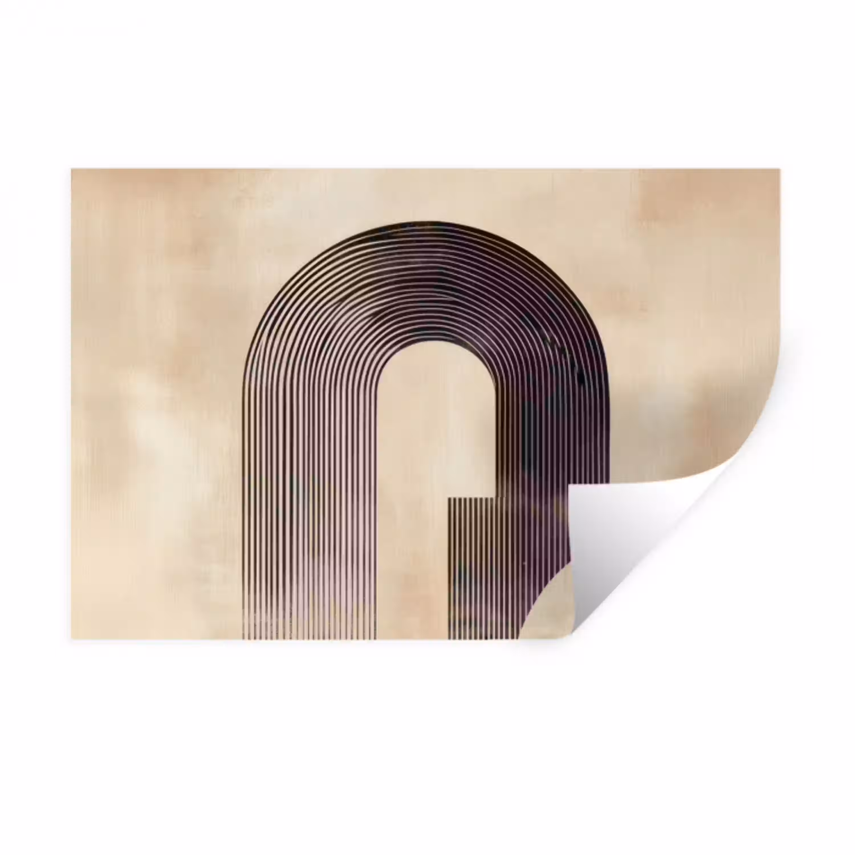 Boog -  Strepen - Minimalistisch - Zwart Muursticker klein -3d