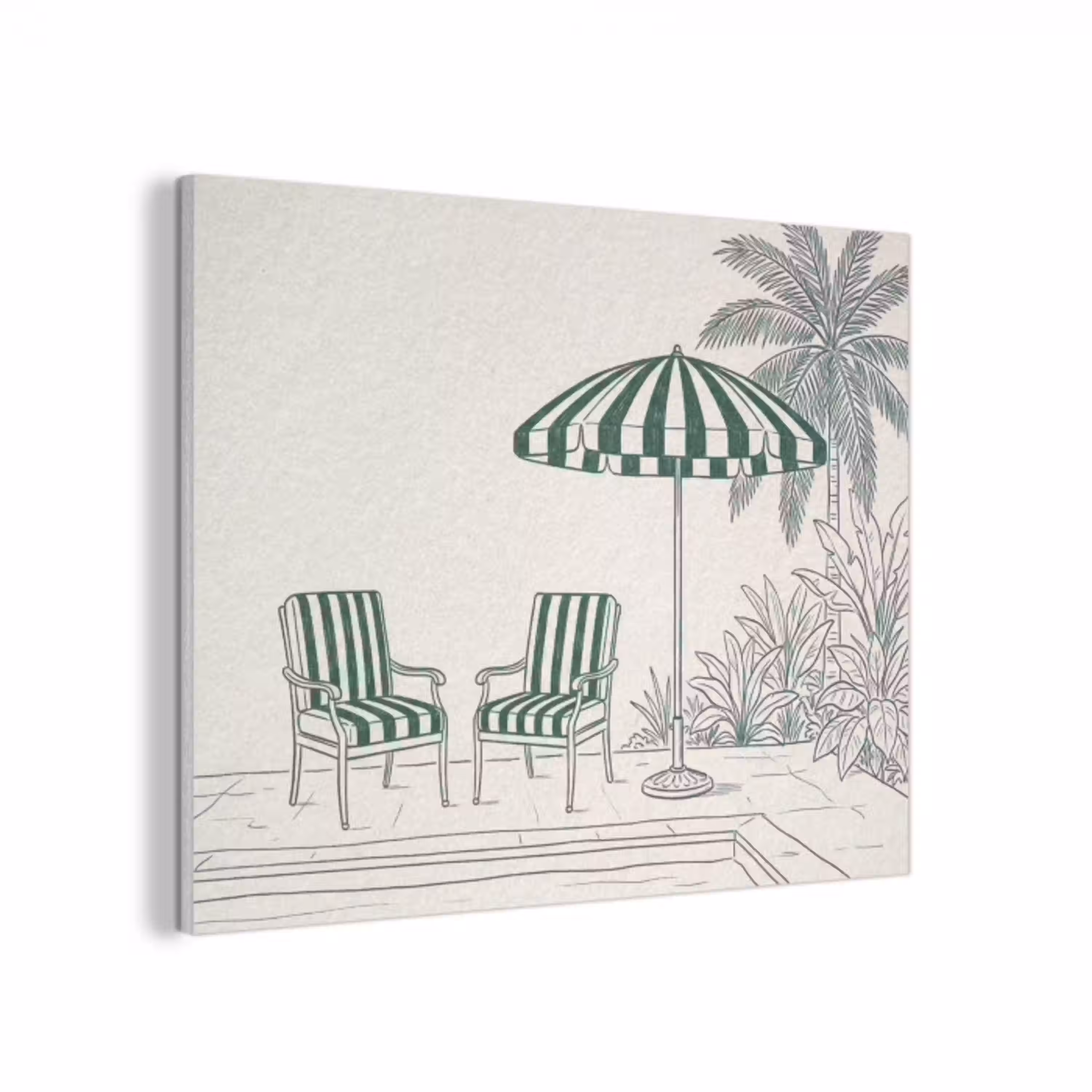 Terras - Illustratie - Groen PET vilt klein -3d