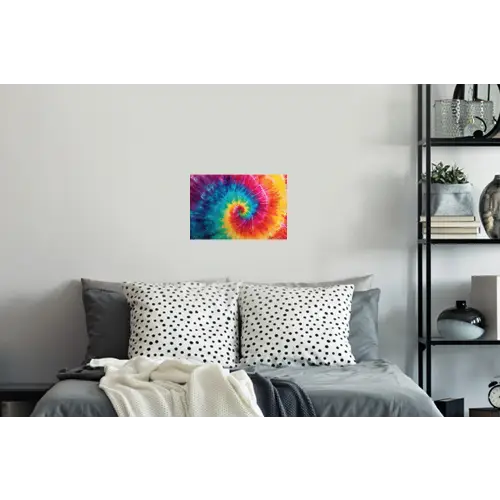 Regenboog - Tie dye - Kleurrijk - Blauw Muursticker klein -slaapkamer