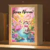 Kitten - Flamingo - Bloemen Light Box met kabel (Kinderlampje) klein -zzz_3d_website