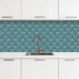 Symmetrisch - Patroon - Blauw keuken achterwand 2 middel 871 -3d