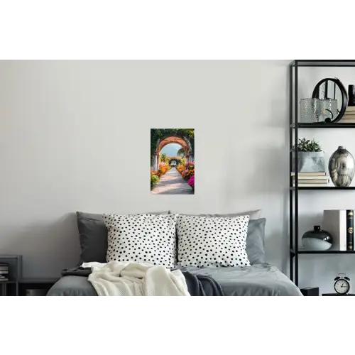 Doorkijk - Bloemen - Tropisch - Kleurrijk Muursticker klein -slaapkamer