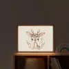 Hert - Bohemian - Bloemen - Bosdieren Light Box met batterij (Wandlamp kind) middel -sfeer1_kind