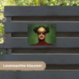 Vrouw - Groen - Bril - Aesthetic - Modern tuinposter los doek klein -sfeer3