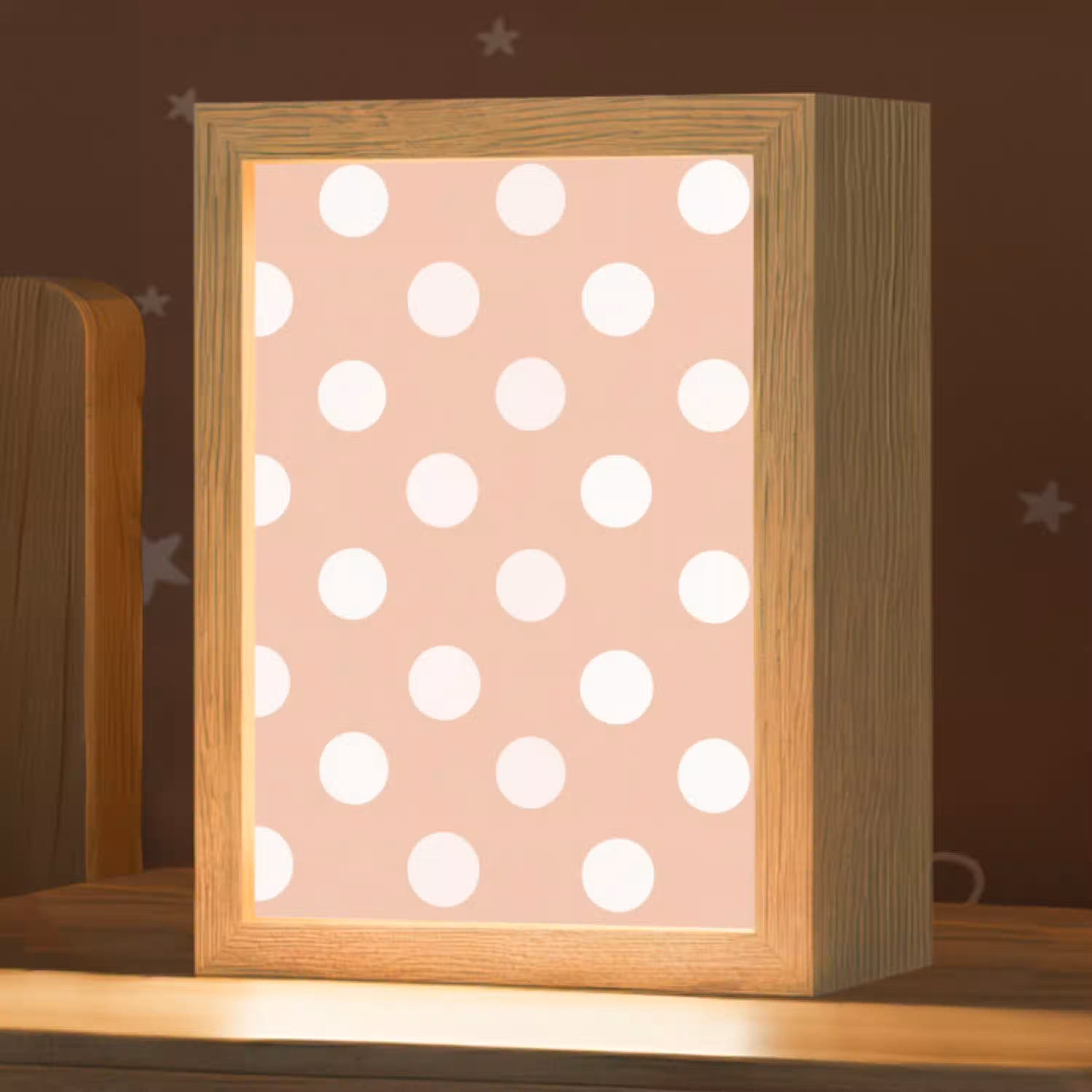 Klassiek - Polka - Perzik Light Box met kabel (Kinderlampje) klein 904 -zzz_3d_website