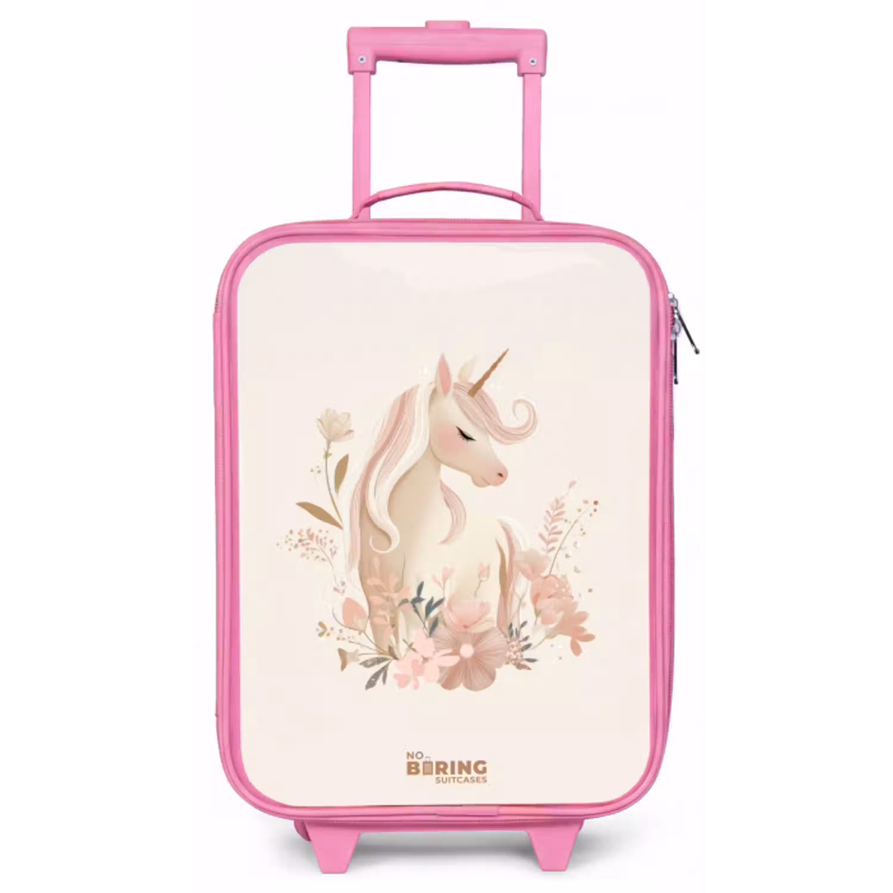 Eenhoorn tussen bloemen in roze pastel kleuren Kinderkoffer - Roze klein -zz3dotto