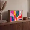 Vormen - Golvend - Abstract - Felroze Light Box met batterij (Wandlamp) middel -sfeer2